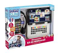 Infini Fun - Il mio primo kit di telelavoro - Telefono, Computer e Cuffie per Fare videoconferenze come Les Grands. Gioco d'imitazione multi-apprendimento per bambini da 2 anni