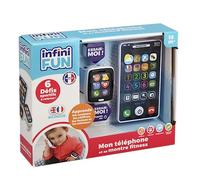 Infini Fun - Il mio telefono e il suo orologio fitness - Il primo orologio fitness e telefono bilingue francese/inglese imitazione per i bambini - Giocattolo d'imitazione multi-apprendimento da 18