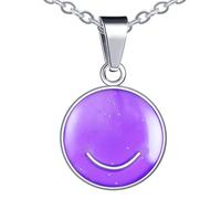 INFINIONLY Collana da Donna Uomo Elegante Collane in Acciaio Inossidabile Ciondolo del Sorriso Creativa, Colore del Ciondolo Cambia con Cambiamento di Temperatura