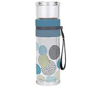 infinite by GEDA LABELS (INFKH) Bottiglia di vetro con colino da tè, design scandinavo, 300 ml