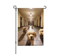 Infinite Corridor Puppy Spring Garden Flag - vivace decorazione per esterni per portico, cortile e patio, perfetta per primavera, estate e tutto l'anno 31,8 x 45,7 cm