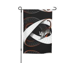 Infinite Loop - Bandiera da giardino a doppia faccia con gatto, 30,5 x 45,7 cm, decorazione da cortile per esterni, resistente allo sbiadimento, striscione decorativo stagionale per patio e prato