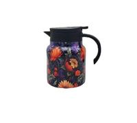 Infinite Tea Pot with Infuser, 316 Stainless Vintage Floral Pattern Teapot, One-Hand Pour, Detachable Infuser Kettle (Orange)