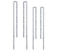 Infinite U, 2 paia di orecchini in argento Sterling 925, a forma di lunga catenina, da 6-8 cm, set di orecchini per donna/ragazza