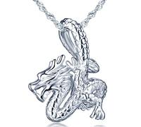 Infinite U - Bellissima collana da donna con ciondolo a forma di drago in argento Sterling 925