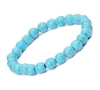 Infinite U - Braccialetto unisex da donna con Buddha da 9 mm, con perline da polso Mala Stretch Energy, terapia, yoga, meditazione, blu/nero/bianco, colore: Blu, cod. B2317