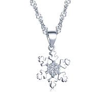 Infinite U Classic 925 argento sterling Cubic Zirconia fiocco di neve ciondolo collana con catena da 18 "per le ragazze/donne, Argento sterling, Zirconia cubica
