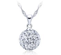 Infinite U - Collana con ciondolo a forma di palla di neve in argento Sterling 925, per donne e ragazze