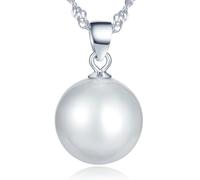 Infinite U - Collana in argento sterling 925, forma classica, con ciondolo in perla, 3 pezzi, diverse misure, argento Sterling (S), colore: Silver, cod. b01421-S-necklace