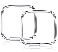 Infinite U orecchini a cerchio per donna/ragazza, in argento Sterling 925, a forma di triangolo/quadrato, set creolo, 1/3 paia., Argento, colore: Silver-L, cod. E5134-L