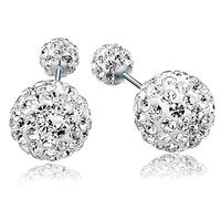 Infinite U Orecchini a perno da donna in argento Sterling 925 con cristalli austriaci tribali a doppia faccia, 10 mm, stile da indossare, Argento, cristallo