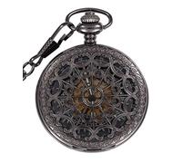 Infinite U Orologio da taschino a carica automatica, luminoso, in acciaio, coperchio concavo traforato, colore bronzo