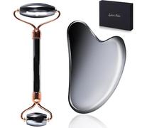 InfiniteRelax Terahertz Gua Sha & Roller - Set di strumenti per il viso, rullo viso e gua sha, strumento massaggiatore Guasha, per ridurre il gonfiore e migliorare le rughe, idea per mamme e donne