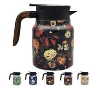 Infinitne Vintage Floral Pattern Tea - Built-in Infuser, 6-12 Hours of Heat/Cold, Temperature Control Tea Kettle for Loose Teas, Coffee Pot for Hot Drinks (Style C,1000ml)