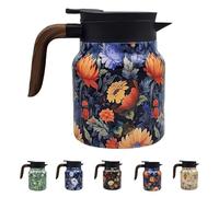 Infinitne Vintage Floral Pattern Tea - Built-in Infuser, 6-12 Hours of Heat/Cold, Temperature Control Tea Kettle for Loose Teas, Coffee Pot for Hot Drinks (Style B,1000ml)