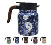 Infinitne Vintage Floral Pattern Tea - Built-in Infuser, 6-12 Hours of Heat/Cold, Temperature Control Tea Kettle for Loose Teas, Coffee Pot for Hot Drinks (Style D,800ml)
