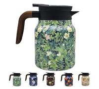 Infinitne Vintage Floral Pattern Tea - Built-in Infuser, 6-12 Hours of Heat/Cold, Temperature Control Tea Kettle for Loose Teas, Coffee Pot for Hot Drinks (Style E,800ml)