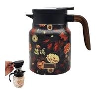 Infinitne Vintage Floral Pattern Tea, Built-In Infuser, Insulated Tea Pot with Infuser,Temperature Control Teas Kettle for Loose Teas(E,800ml)