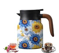 Infinitne Vintage Floral Pattern Tea - Built-in Infuser, Insulated Tea Pot with Infuser, Vintage Teapot, Coffee Carafes for Keeping Hot, Stainless Steel Thermal Carafe (D,27oz/800ml)
