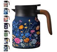 Infinitne Vintage Floral Pattern Tea - Built-in Infuser, Temperature Control Tea Kettle for Loose Teas, Stainless Steel Teapot, Coffee Pot for Hot Drinks (#4,1000ML)