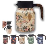 Infinitne Vintage Floral Teapot, Vintage Floral Pattern Tea Thermos - Built-In Infuser, Infinitne Vintage Floral Pattern Teapot, 316 Stainless Steel Insulated (pink,1000ml)