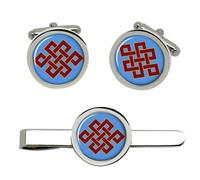 Infinito Nodo Di Eternity Buddismo Gemelli E Fermacravatta Set