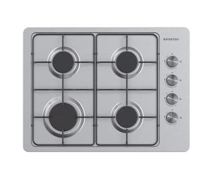 Infiniton - Piastra a gas GAS43BXAL, 4 bruciatori, larghezza 60 cm, finitura in acciaio inossidabile, accensione manuale, diffusione speciale di 43 cm di profondità, posizionamento laterale dei