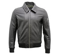 Infinity Bomber in Pelle Nera A2 Pelle Bovina Analine Uomo XS