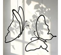Infinity & Breathe 2 pezzi farfalla da appendere, decorazione da finestra in ferro, decorazione moderna da parete, elegante design senza tempo, finestra per interni ed esterni, decorazione da parete a