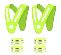 Infinity & Breathe Gilet di sicurezza per bambini, 2 pezzi, a forma di V, a 360°, con 4 fasce riflettenti, ad alta visibilità, per la scuola, lo sport, la corsa, la bicicletta