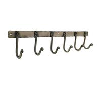 Infinity Decor Appendiabiti da parete in ferro anticato (6 gambe) resistente - Appendiabiti antiruggine per appendere giacche, borse, cappelli e sciarpe