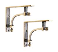 Infinity Decor Beehive - Coppia di staffe di supporto per mensole in ottone massiccio, robuste e sicure, per pareti interne ed esterne (ottone invecchiato)