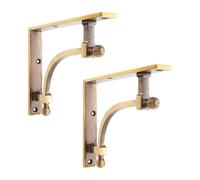 Infinity Decor Beehive - Coppia di staffe per mensole in ottone massiccio, finitura in ottone invecchiato, robuste e sicure, 260 mm x 160 mm, per scaffalature da cucina, soggiorno e esterni sicuri