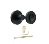 Infinity Decor Blocco di sicurezza per WC in ottone massiccio, colore nero opaco martellato, con chiusura di sicurezza e rilascio di emergenza, per porte del bagno