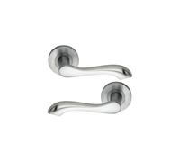 Infinity Decor Caris Coppia di maniglie a leva in ottone massiccio intrecciato su rosetta cromata satinata, ideali per porte interne ed esterne