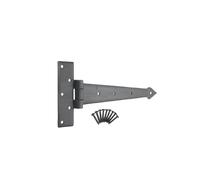 Infinity Decor Cerniera a T in ferro battuto forgiato a mano da 22,9 cm, in cera d'api, resistente, 225 mm, ideale per cancelli in legno, capannoni, porte di fienili