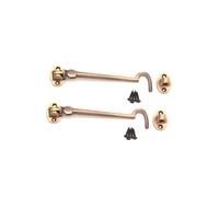 Infinity Decor Confezione da 2 chiusure silenziose a gancio e occhiello, 150 mm, per porte e finestre, cancelli con finitura in ottone anticato
