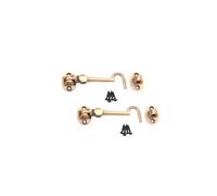Infinity Decor Confezione da 2 chiusure silenziose in ottone massiccio con occhiello, 100 mm, per porte, finestre, capannoni, cancelli, con finitura in ottone anticato