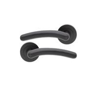 Infinity Decor Coppia di maniglie ad arco nero opaco su rosetta rotonda 120 mm - per porte interne ed esterne