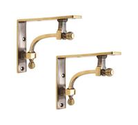 Infinity Decor Coppia di piccole staffe decorative in ottone massiccio a forma di alveare, ideali per interni ed esterni (ottone invecchiato)