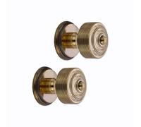 Infinity Decor Coppia di pomelli per porta a mortasa in ottone massiccio, design antico, 55 mm, in ottone invecchiato/nichel lucido, per uso interno ed esterno (ottone invecchiato)