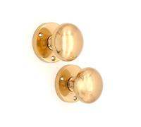 Infinity Decor Coppia di pomelli per porta a mortasa in stile vittoriano, finitura in ottone lucido, 52 mm, maniglie interne, ideali per porte interne ed esterne