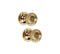Infinity Decor Coppia di pomelli per porta in ottone lucido vittoriano Regency, 60 mm, maniglie rotonde in ottone massiccio per porte interne ed esterne