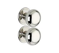 Infinity Decor Coppia di pomelli rotondi a forma di chignon, 50 mm, con finitura in nichel lucido, ideali per uso interno ed esterno