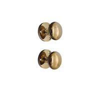 Infinity Decor Coppia di pomelli rotondi in ottone anticato con molla a mortasa vittoriana, 52 mm, ideali per uso interno ed esterno
