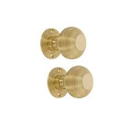 Infinity Decor Coppia di pomelli rotondi in ottone satinato a forma di alveare, stile tradizionale, 50 mm, ideali per uso interno ed esterno