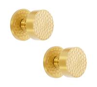 Infinity Decor Coppia di pomelli rotondi martellati per porte a mortasa 52 | Maniglia in ottone massiccio con set per porte di cucina, bagno e camera da letto, interni ed esterni