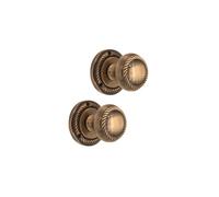 Infinity Decor Coppia di pomelli tradizionali in ottone antico georgiano a mortasa 50 mm - Set di maniglie rotonde per porte interne ed esterne