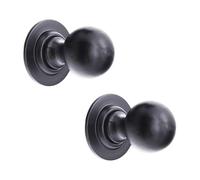 Infinity Decor Coppia di pomelli vintage a sfera in ferro massiccio nero opaco 45 mm set ideale per uso interno ed esterno
