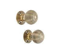 Infinity Decor Coppia di pomelli vintage in ottone invecchiato a forma di alveare, set da 50 mm, maniglie per porte interne ed esterne